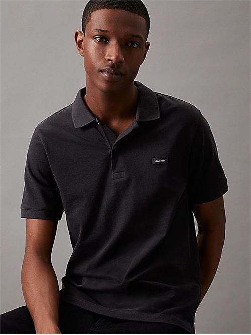 STRETCH PIQUE SLIM BUTTON POLO CALVIN KLEIN | K10K111196/BEH